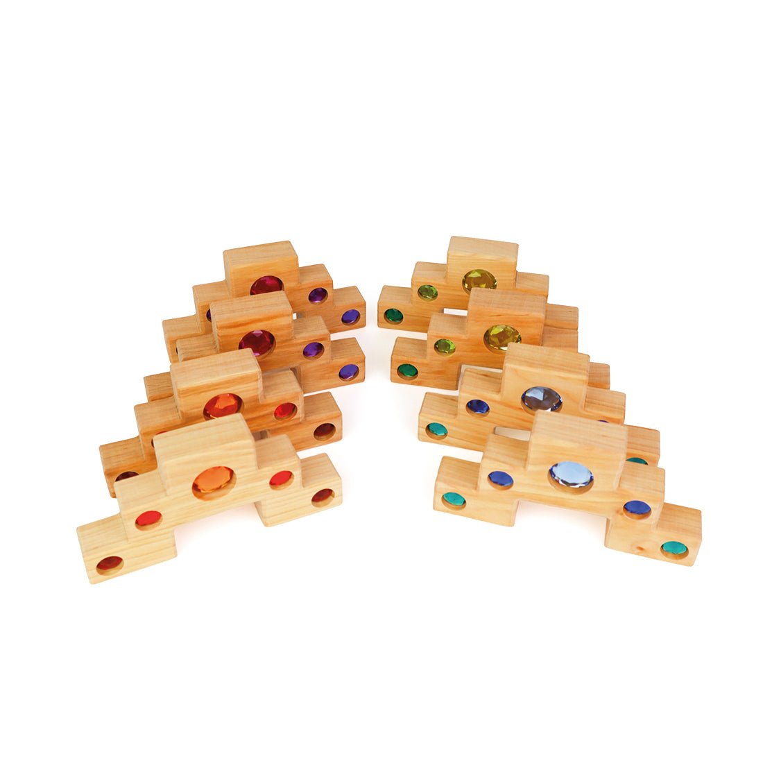 Bauspiel Staircase with Luminous Colours 16 pieces - vendor-unknown - Honeybee Toys