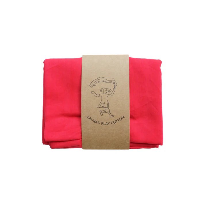 Laura's Play Cotton Red 90 x 90 cm - vendor-unknown - Honeybee Toys