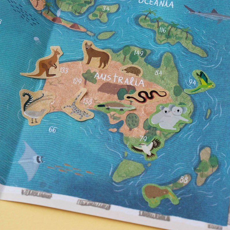 Londji Animal World Poster and Stickers Set - vendor-unknown - Honeybee Toys
