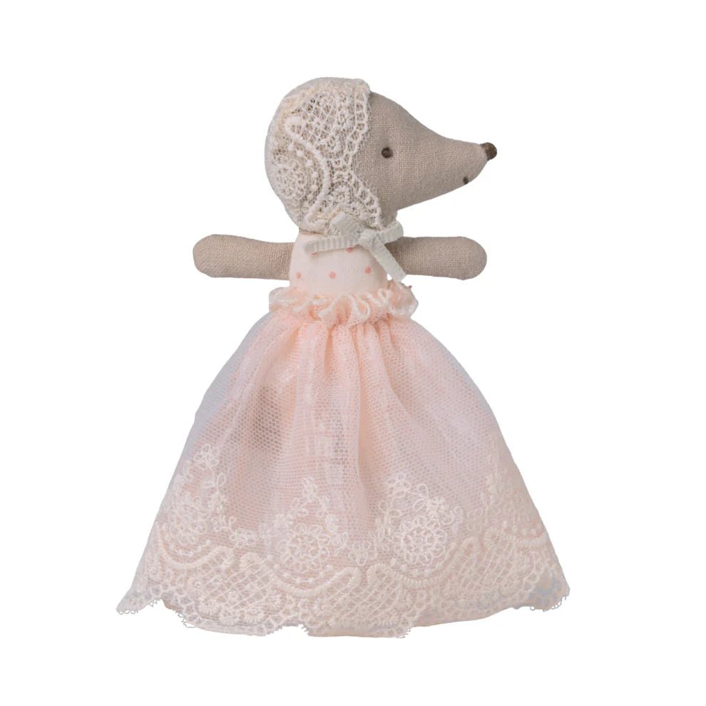 Maileg Baby Mouse in Gown Powder - vendor-unknown - Honeybee Toys
