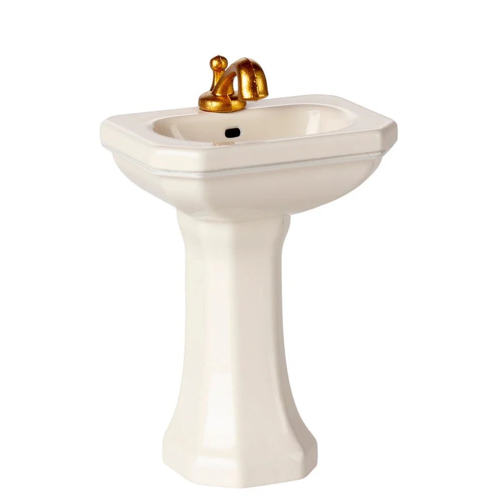 Maileg Bathroom Sink Off White - vendor-unknown - Honeybee Toys