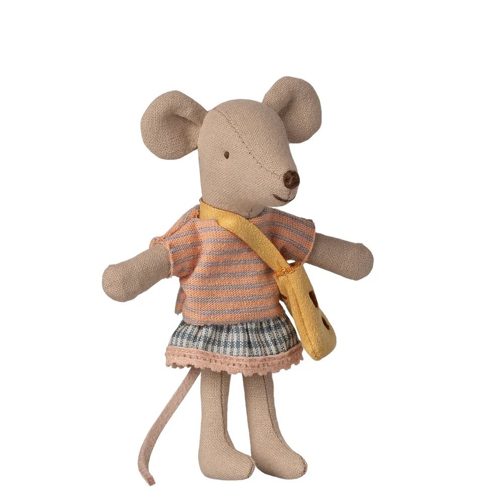 Maileg Little Sister Mouse with Bag - vendor-unknown - Honeybee Toys