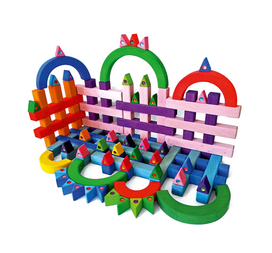 Bauspiel Grid Colourful Blocks 12 Parts