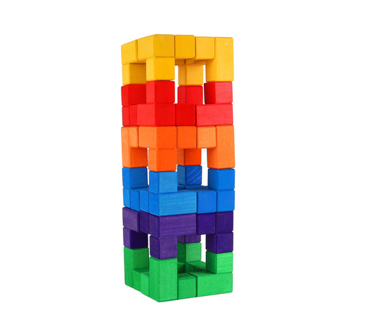 Bauspiel Corner Block 24 Coloured Pieces in a Wooden Frame