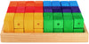 Bauspiel Corner Block 24 Coloured Pieces in a Wooden Frame