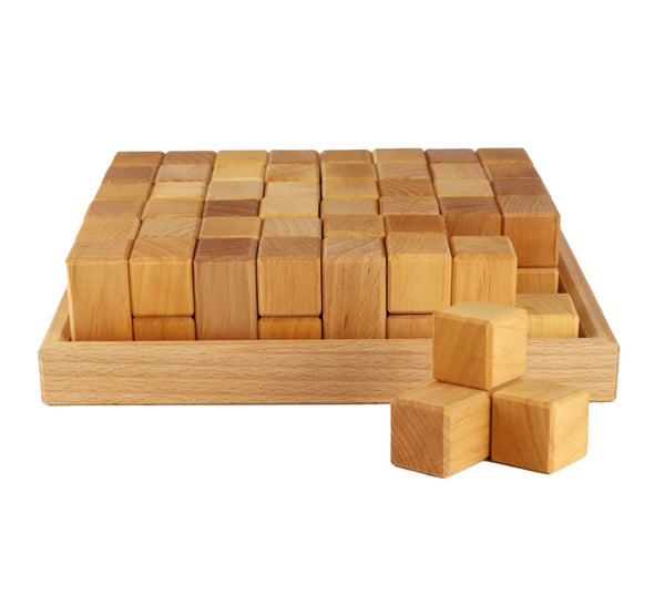 Bauspiel Corner Blocks Natural 24 Pieces in a Wooden Frame