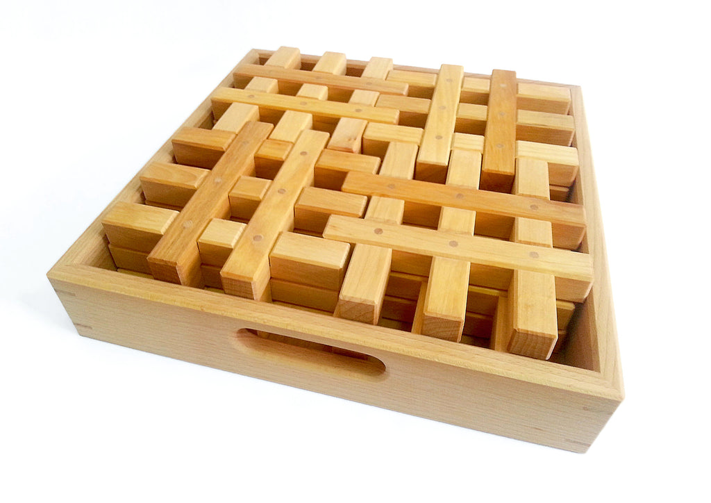 Bauspiel Grid Blocks Natural 12 Pieces