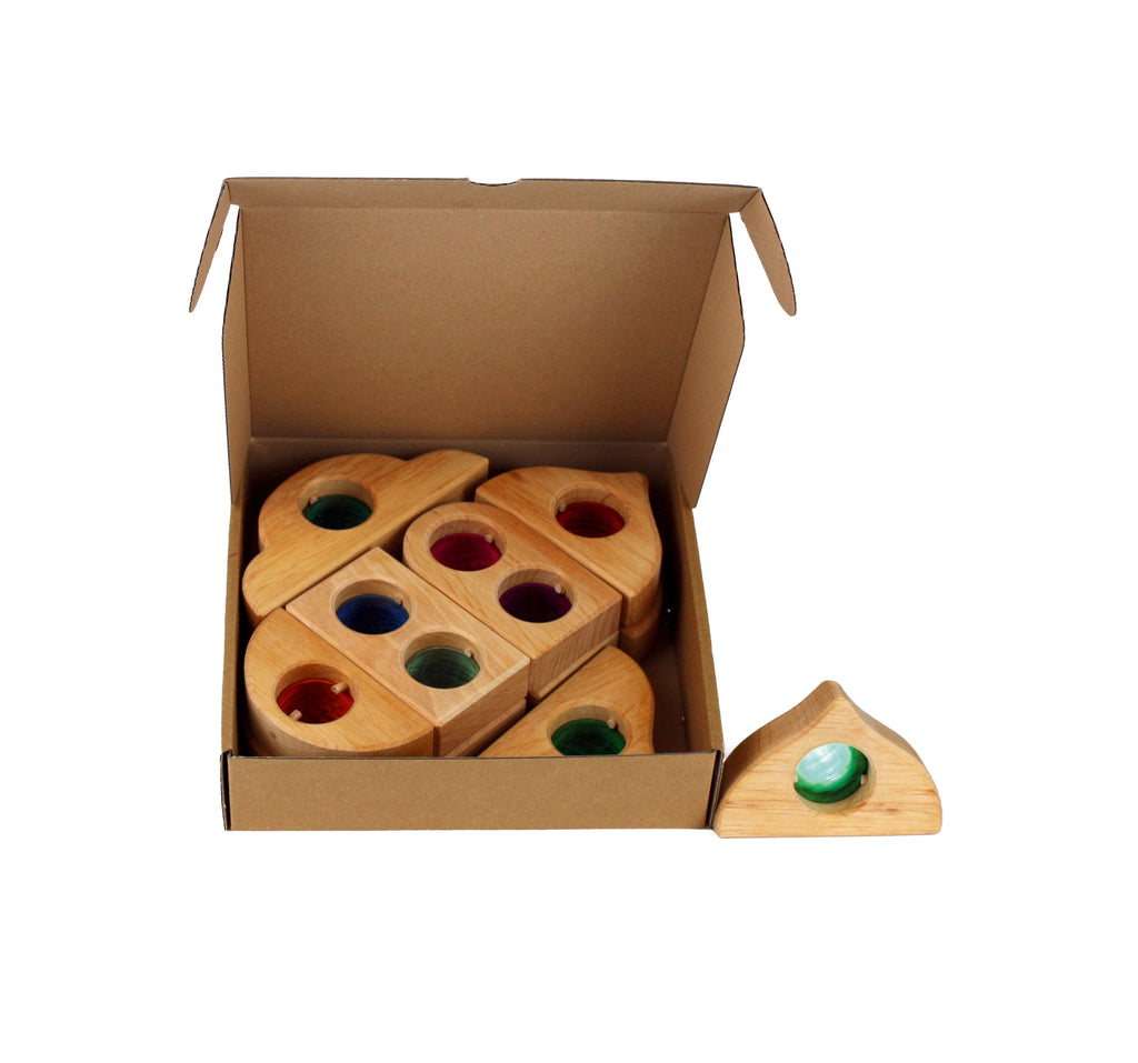 Bauspiel Fairy Tale Window Natural with Translucent Coloured Pane
