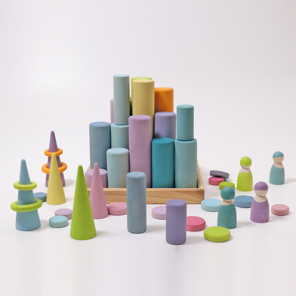 Grimm's Rollers Large Building Set Pastel (Was $140.70 Now $84.00)