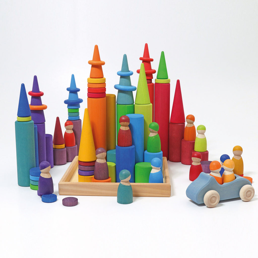 Grimm's Rollers Large Building Set Rainbow (Was $140.70 Now $84.00)