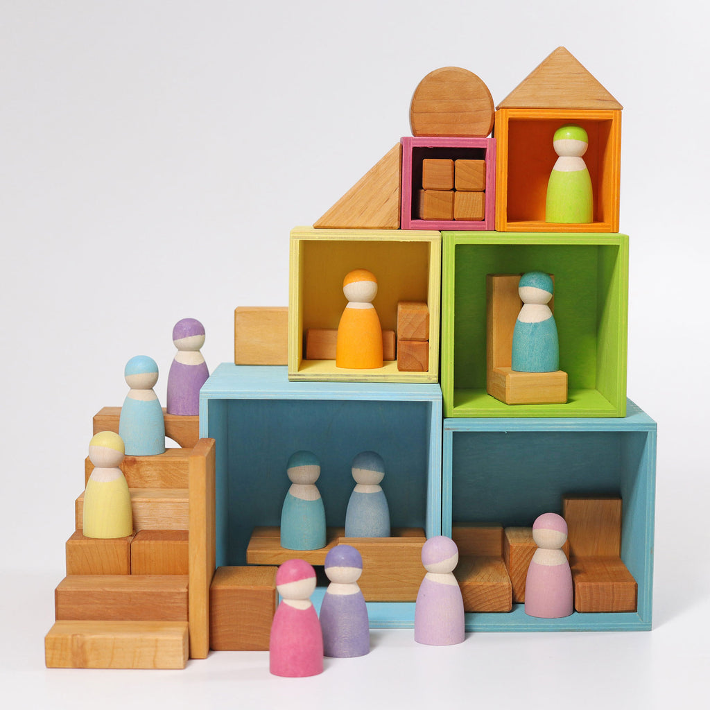 Grimm's Stacking Boxes Large Pastel