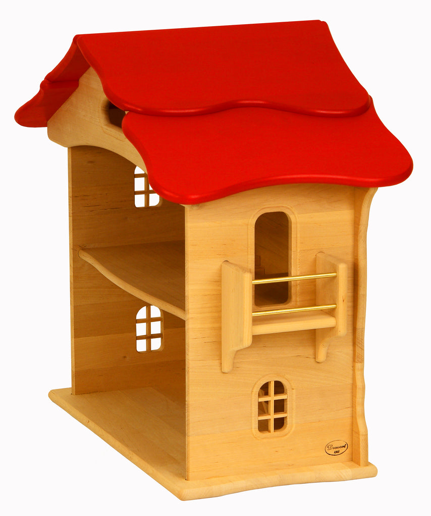Drewart Doll House Open, Red Roof