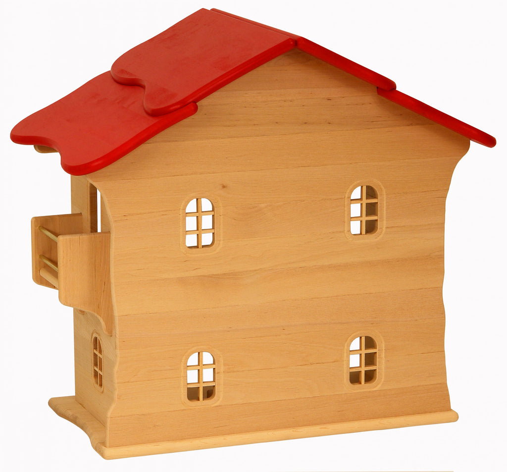 Drewart Doll House Open, Red Roof