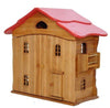 Drewart Doll House with Doors, Red Roof