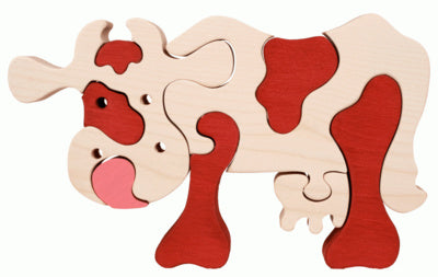 Fauna Puzzle Cow Brown