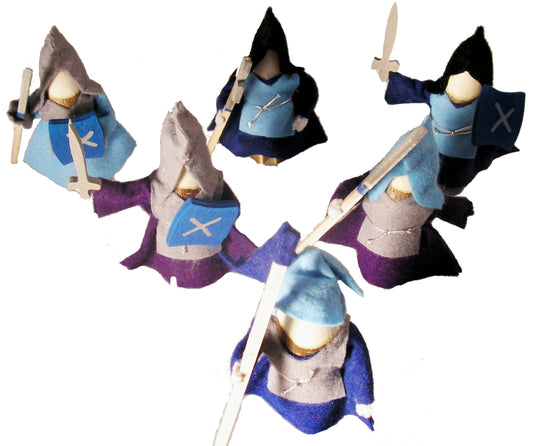 Magic Wood Knights Blue, set of 6