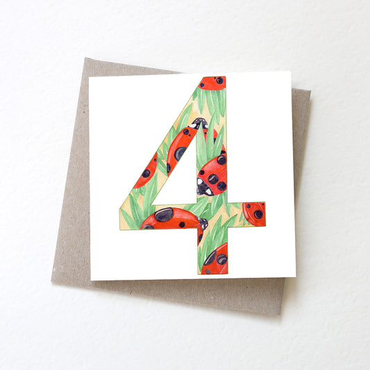 Birthday Card 4 Ladybirds