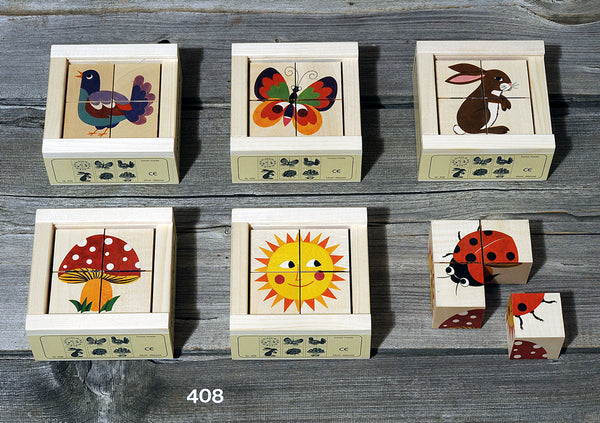 Atelier Fischer Cube Puzzle Natural, 4 parts