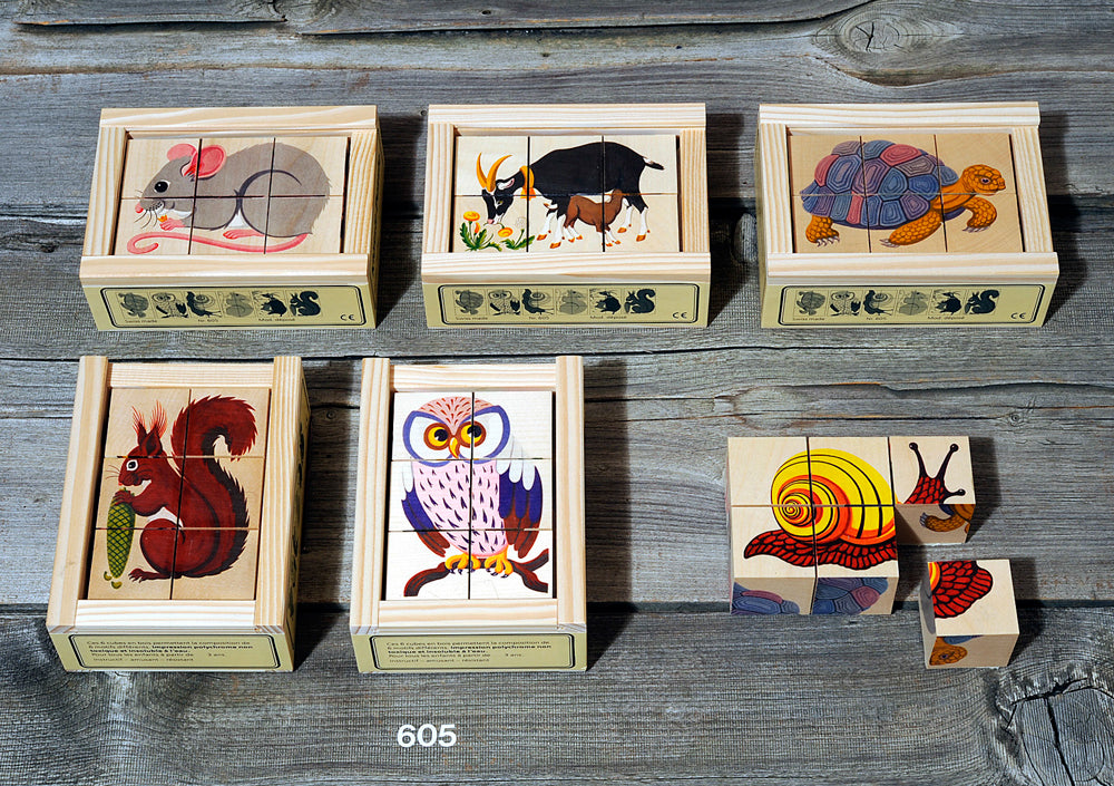 Atelier Fischer Cube Puzzle Animals Set A, 6 parts