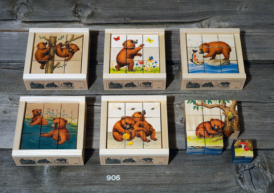 Atelier Fischer Cube Puzzle Bears, 9 parts