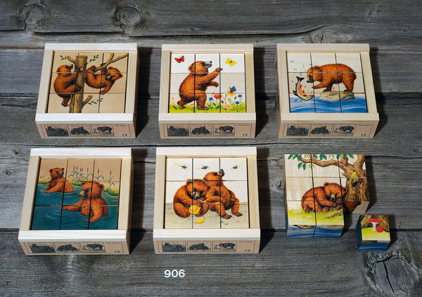 Atelier Fischer Cube Puzzle Bears, 9 parts