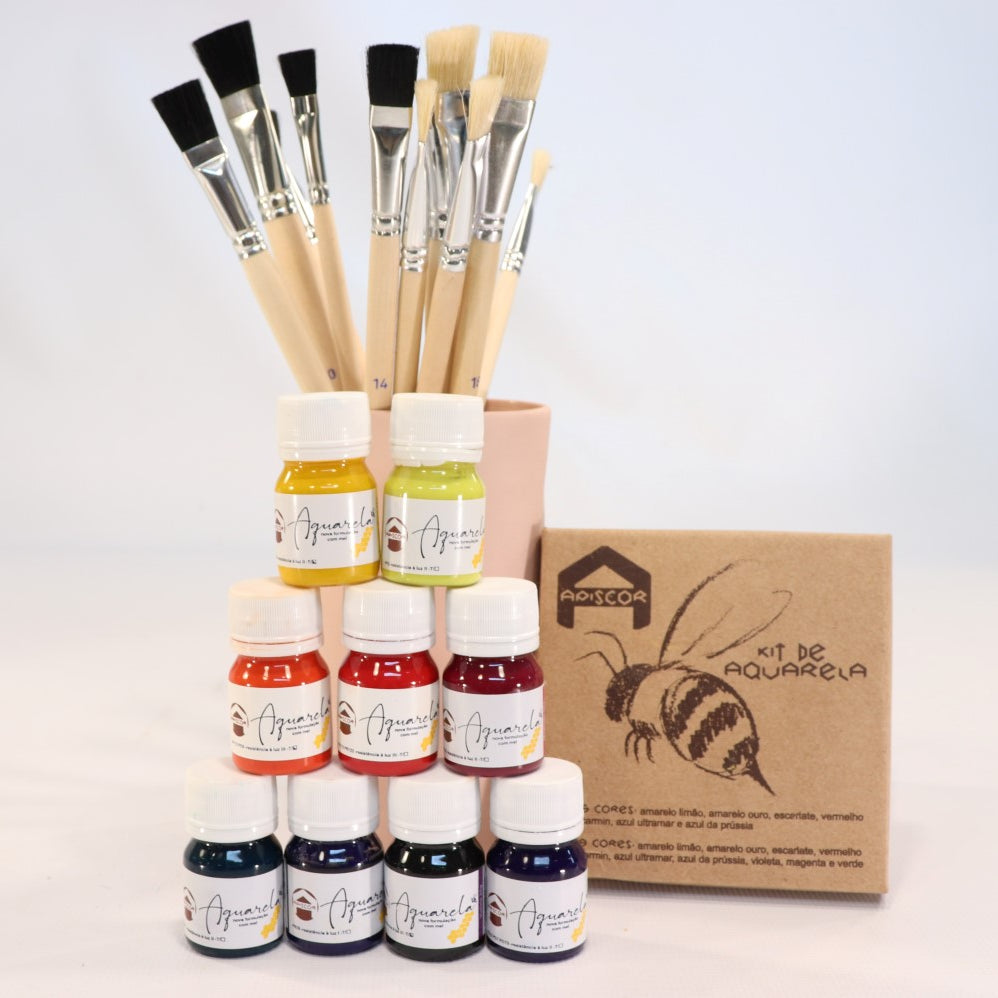 Apiscor Watercolour Paint 25ml, set of 9 colours