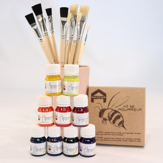 Apiscor Watercolour Paint 25ml, set of 9 colours