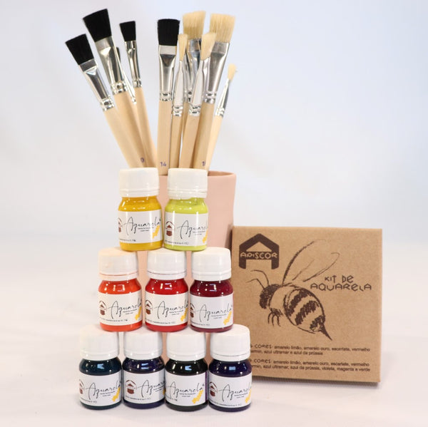 Apiscor Watercolour Paint 25ml, set of 9 colours