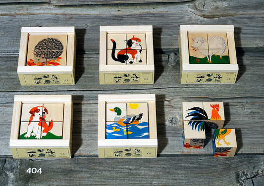 Atelier Fischer Cube Puzzle Animals Set A, 4 parts
