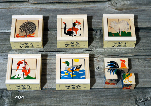 Atelier Fischer Cube Puzzle Animals Set A, 4 parts