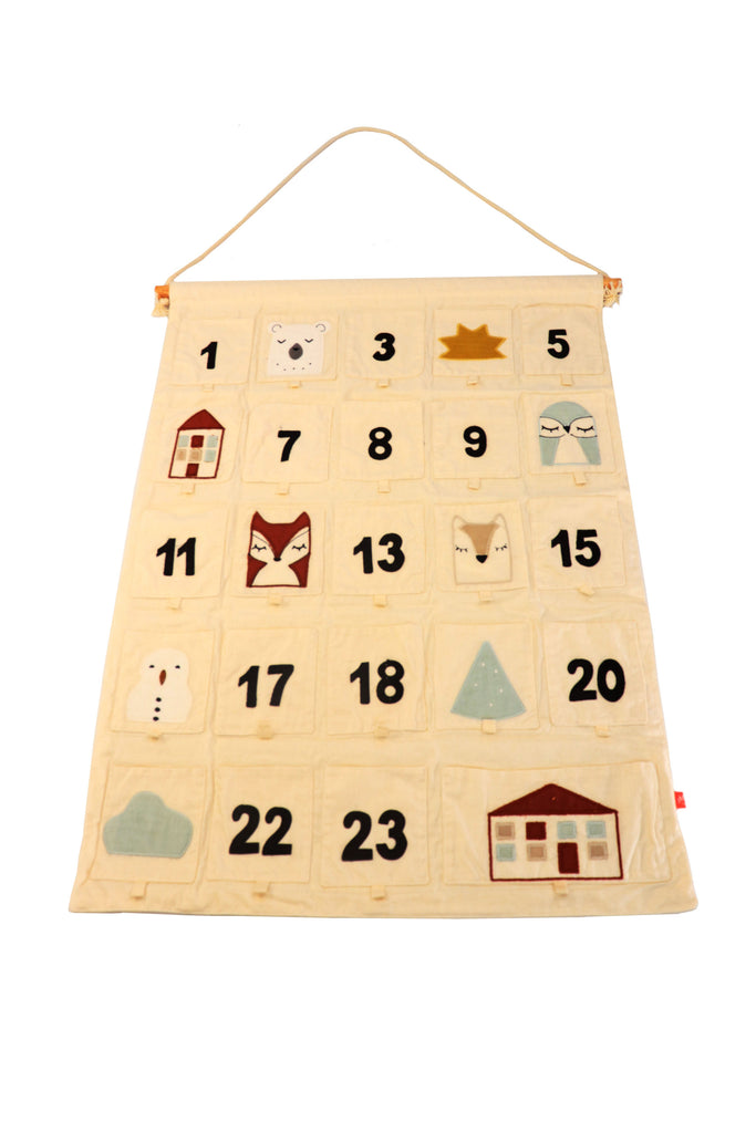 Kikaudu Organic Cotton Advent Wall Calendar, Forest