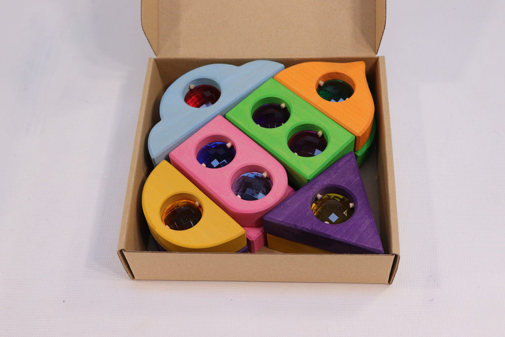 Bauspiel Fairytale Window Colourful 12 pieces