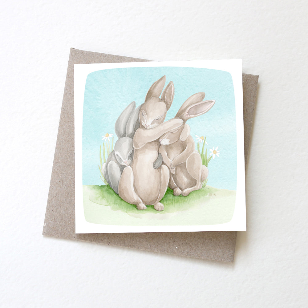 Greeting Card Bunny Hugs