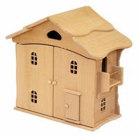 Drewart Doll House with Doors, Natural
