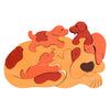 Fauna Puzzle Dog & Puppies Brown