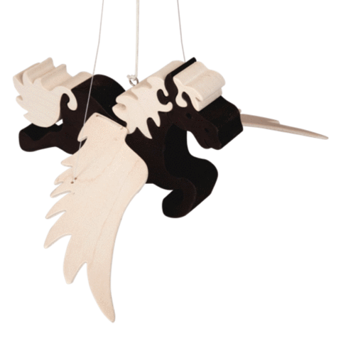 Fauna Jumping Toy Pegasus, Black and White