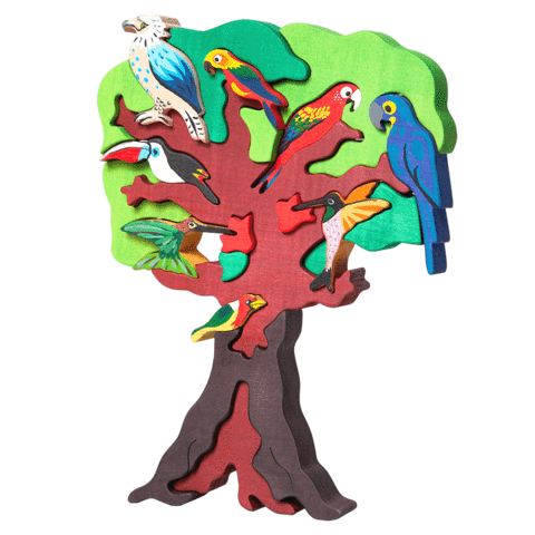 Fauna Puzzle Bird Tree, South America