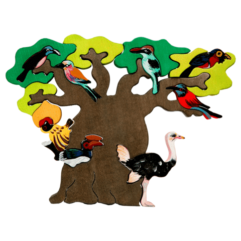 Fauna Puzzle Bird Tree, Africa