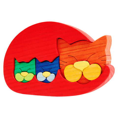 Fauna Puzzle Cat Red