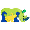 Fauna Puzzle Rhinoceros Green