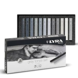 Lyra Polycrayon Pastels 12 Grey Tones
