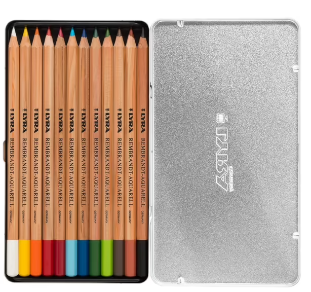 Lyra Pencils Rembrandt Aquarelle 12 Watercolour in Tin