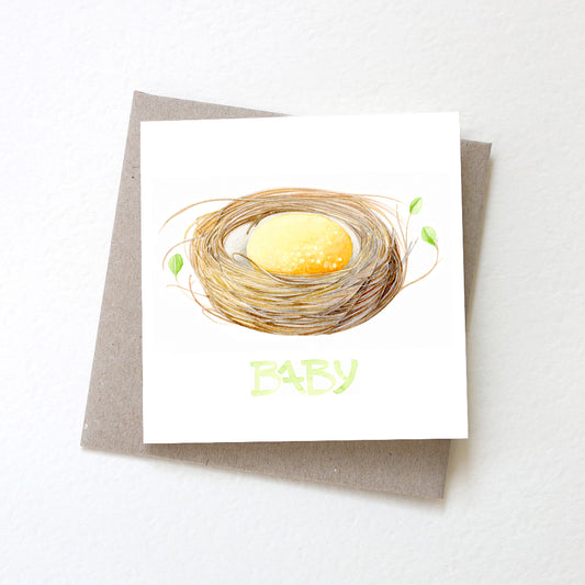 New Baby Card Baby Nest