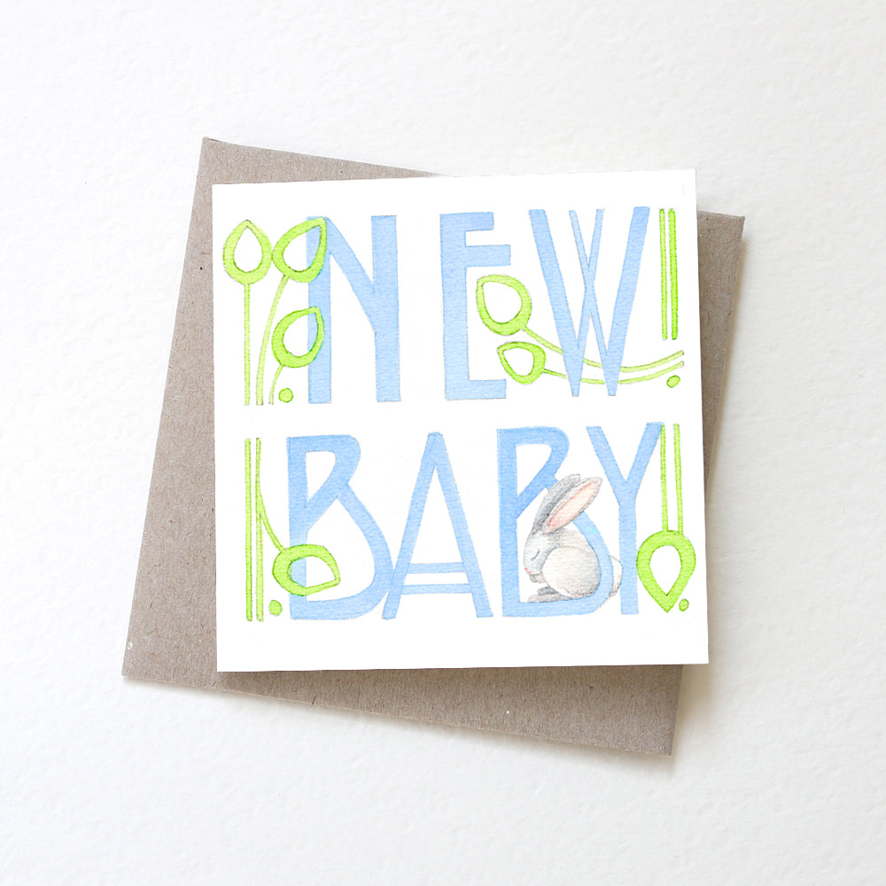 New Baby Card Baby Blue
