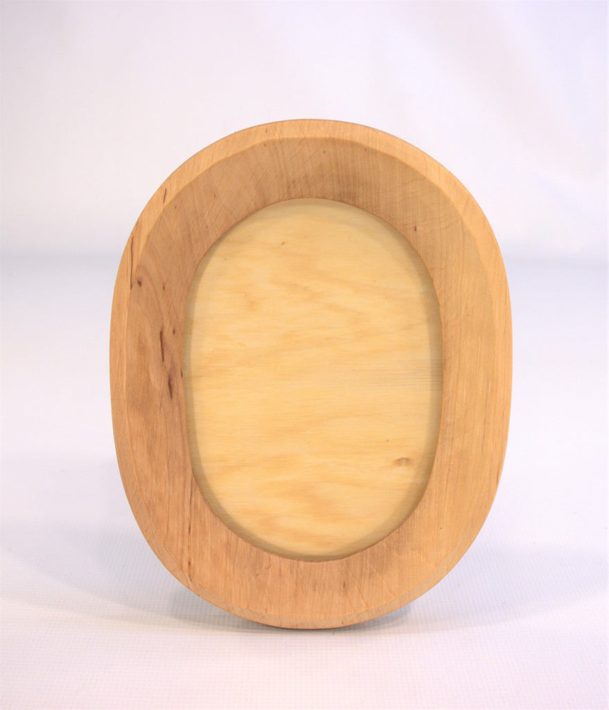 Artisan Hand Carved Wooden Postcard Frame A6 Oval