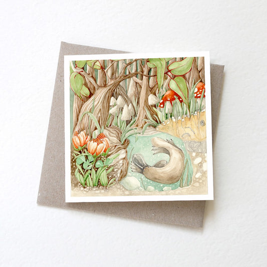 Greeting Card Platypus Hollow