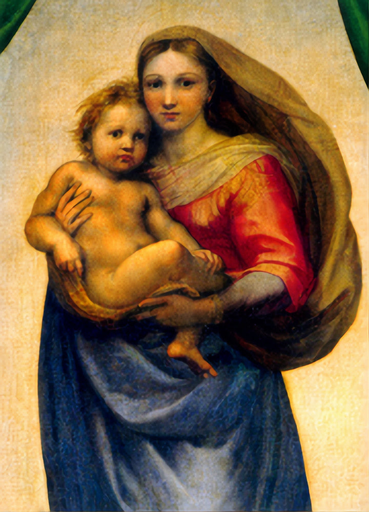 The Sistine Madonna by Raphael (Print- Detail)