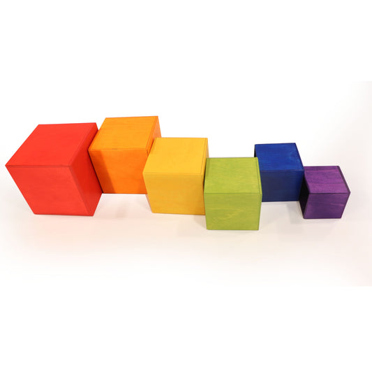 Fauna Wooden Stacking Boxes Rainbow