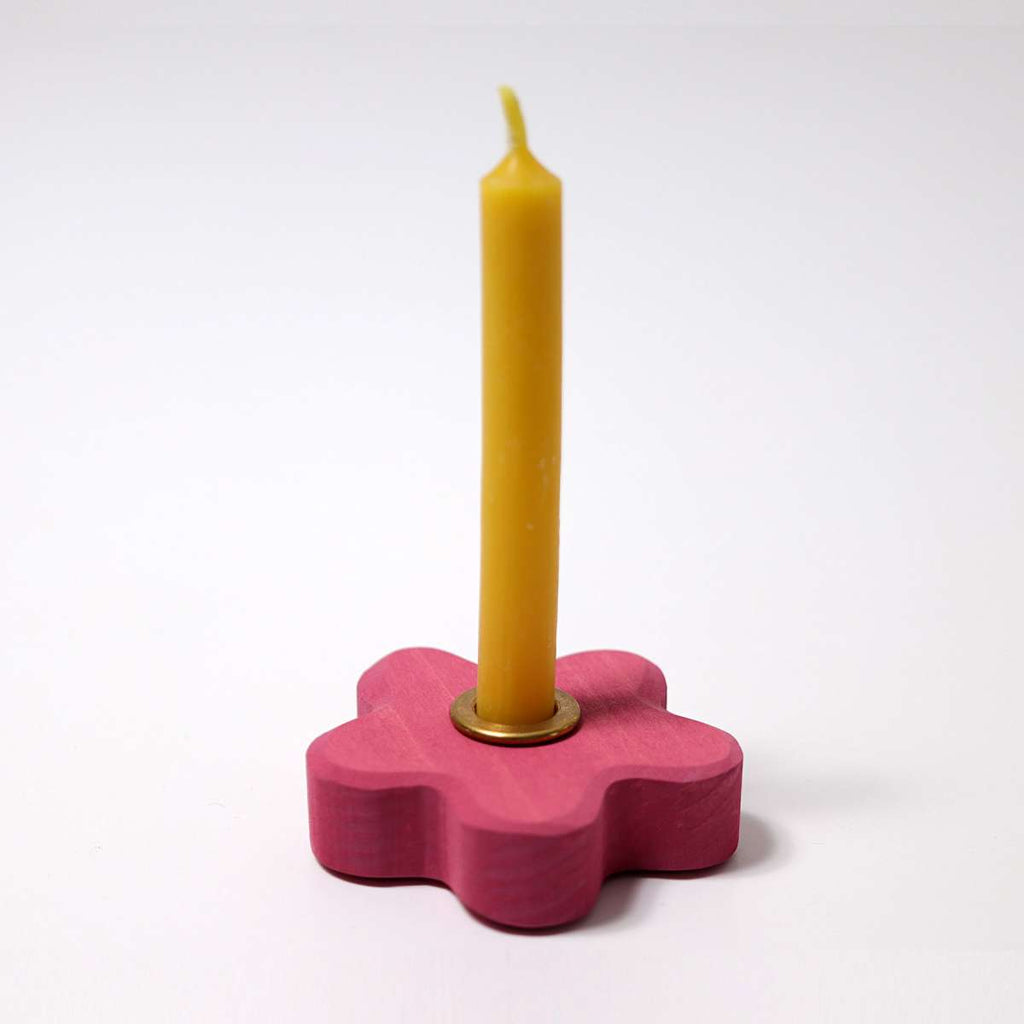 Grimm's Candle Holder Pink Flower