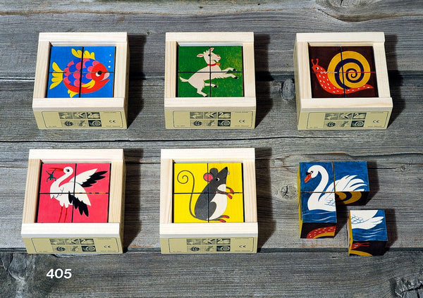 Atelier Fischer Cube Puzzle Animals Set B, 4 parts